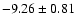 $ -9.26\pm0.81~$