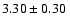 $ 3.30\pm0.30 ~$
