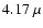 $4.17~\mu$