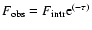 $F_{\rm obs}=F_{\rm intr}{\rm e}^{(-\tau)}$