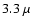 $3.3~\mu$