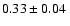 $ 0.33\pm 0.04~$