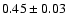$ 0.45\pm0.03~$