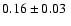 $ 0.16\pm 0.03~$