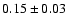 $ 0.15\pm 0.03~$