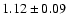 $ 1.12\pm 0.09~$