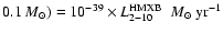 $0.1~M_{\odot}) = 10^{-39}\times L^{\rm HMXB}_{2-10}~~M_{\odot}~\rm yr^{-1}$