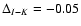$\Delta_{I-K}=-0.05$