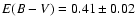 $E(B-V) = 0.41 \pm 0.02$
