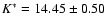 $K^* = 14.45 \pm 0.50$