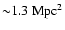 ${\sim} 1.3~\rm Mpc^2$