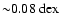 ${\sim} 0.08~\rm dex$