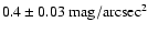 $\rm0.4 \pm 0.03~mag/arcsec^2$