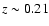$z\sim 0.21$