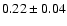 $0.22\pm0.04$