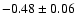 $\rm -0.48 \pm 0.06$