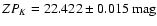 ${ ZP_K = 22.422 \pm 0.015~\rm mag}$