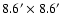 $8.6' \times 8.6'$