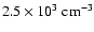 $2.5 \times 10^3~{\rm cm}^{-3}$