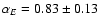 $\alpha_{E} = 0.83\pm0.13$
