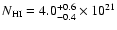 $N_{\rm HI} = 4.0^{+0.6}_{-0.4}\times10^{21}$
