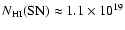 $N_{\rm HI}({\rm SN}) \approx 1.1\times 10^{19}$