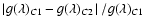 $\mid\! g(\lambda)_{C1} - g(\lambda)_{C2}\! \mid / g(\lambda)_{C1}$