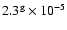 ${\rm 2.3^g\times 10^{-5}}$