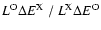 ${L^{\rm O}\Delta E^{\rm X}~/~L^{\rm X}\Delta E^{\rm O}}$