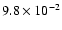 ${\rm 9.8\times 10^{-2}}$