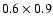 $0.6\times0.9$