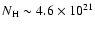 $N_{\rm H} \sim 4.6\times10^{21}$