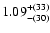 $\rm 1.09^{+(33)}_{-(30)}$