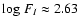 ${\rm log}~F_I\approx 2.63$