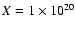 $X = 1 \times 10^{20}$