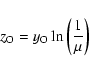 \begin{displaymath}z_{\rm O} = y_{\rm O} \ln \left(\frac{1}{\mu}\right)
\end{displaymath}