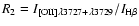 $R_{\rm 2} = I_{[\rm OII] \lambda 3727+ \lambda 3729} /I_{\rm H\beta }$