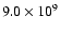 $9.0 \times 10^9$