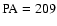 $\rm PA = 209$