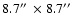 $8.7\hbox{$^{\prime\prime}$ }\times 8.7\hbox{$^{\prime\prime}$ }$