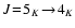 $J\!=\!5_K\!\rightarrow\!4_K$