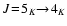 $J\!=\!5_K\!\!\rightarrow\!4_K$