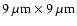 $\rm 9~\mu m\times 9~\mu m$