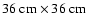 $36~{\rm cm}\times 36~{\rm cm}$