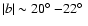 $\vert b\vert\sim20\hbox{$^\circ$ }{-}22\hbox{$^\circ$ }$