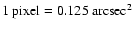 $1~{\rm pixel}=0.125~{\rm arcsec}^2$