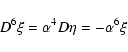 \begin{displaymath}D^6\xi=\alpha^4 D\eta=-\alpha^6 \xi
\end{displaymath}