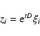 \begin{displaymath}z_i={\rm e}^{tD}\xi_i
\end{displaymath}