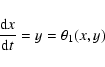 \begin{displaymath}\frac{{\rm d}x}{{\rm d}t}=y=\theta_1(x,y)
\end{displaymath}