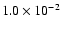 $1.0\times 10^{-2}$